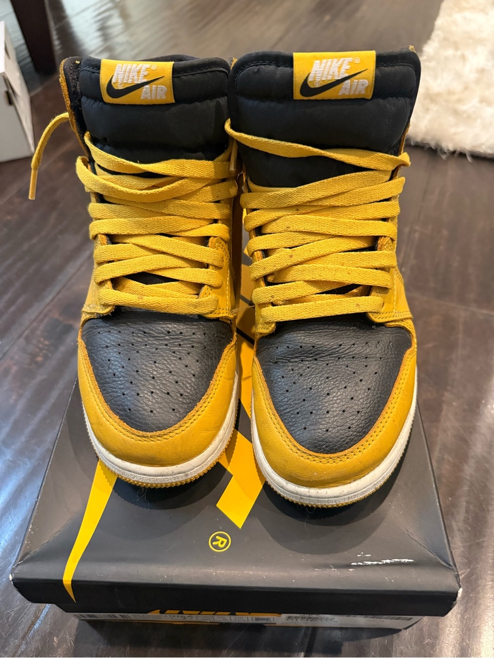 Nike Kids Black and Yellow High-Top Sneakers